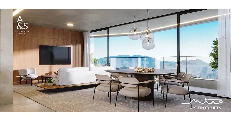 Sala Apartamento duplex com 4 suítes, 230m2, à venda por R$3.300.000 -Vale do Sereno – Nova LimaMG
